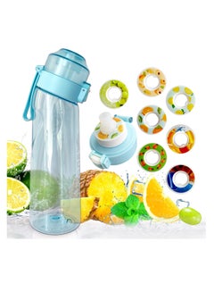 Buy Water Bottle with Flavor Pods,7 Fruit Fragrance Pods Water Bottle,Scent Water Cup,Sports Water Cup Suitable for Outdoor Sports (Blue-7Pods) in Saudi Arabia