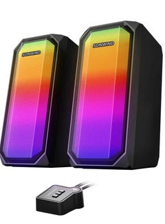 اشتري SUNWIND SW-SP300 Bluetooth Speaker RGB BT5.0 / AUX Gaming Speaker , 5W x 2.0 Channel Stereo Speaker with Controller – RGB LED Modes, Enhanced Bass ,USB Powered . في مصر