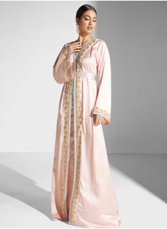 Buy Lace Detail Belted Dress in Saudi Arabia