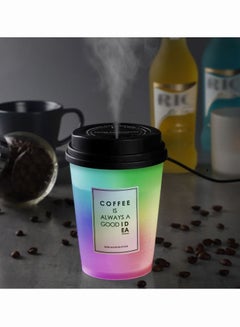 Buy USB Humidifier 300ml Coffee Cup Low Noise Auto Off Compact Lightweight Space Saving Mini Humidifier For Car Home Office in UAE