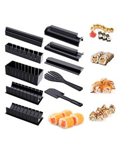 Buy 10 Pieces DIY Home Sushi Making tool Kit with Complete Sushi Set, Plastic Sushi Maker Tool Complete with 8 Sushi Rice Roll Mold Shapes Fork Spatula in Saudi Arabia