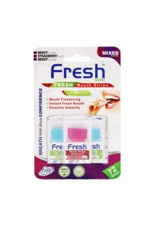 Buy Mouth freshener strips with mint and strawberry flavor - 72 strips in Saudi Arabia