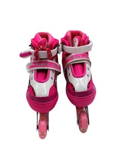 Buy Inline Adjustable Roller Skating Shoes For Kids Power Sport Pink Small (31-34) in UAE