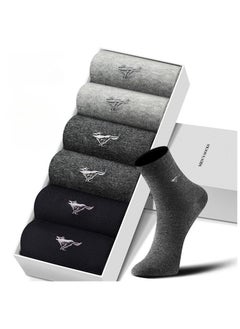 Buy 6 Pairs Of Boxed Men's Casual Breathable Business Style Mid Length Socks in UAE