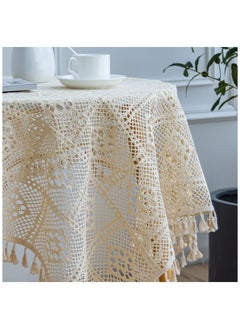 Buy Retro Cotton Tassel Cutout Tablecloth Plaid Placemat Rectangle in Saudi Arabia