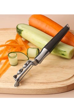 Buy Stainless Steel Paring Knife with Peeler and Scraper, Stainless Steel Paring Knife Multifunctional Peeler Fruit and Vegetable Scraper (Peeling Flat) Ergonomic Wood Handle. in UAE