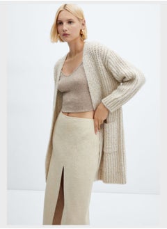 Buy Ribbed Pocket Detail Cardigan in UAE