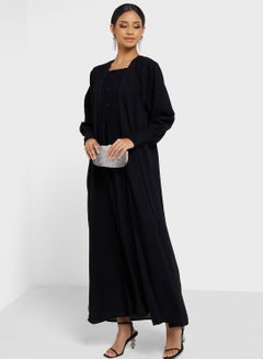 اشتري Puff Sleeve Abaya With Attached Dress في الامارات