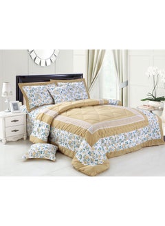 Buy Soft Bed Comforter Set Summer Quilt Lightweight Microfiber Bedspread Floral Pattern Coverlet for All Seasons Twin Quilt Set Single Bedding 4pcs in Saudi Arabia