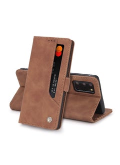 Buy Luxury PU Leather Phone Case Cover for Samsung Galaxy Note20 Brown in Saudi Arabia