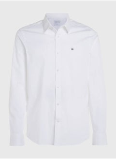 Buy Men's Slim Poplin Stretch Shirt -  super stretch cotton poplin, White in UAE