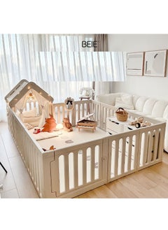 اشتري BEIE Rainbow Small House Fence 3in1 Combination Kid Activity Center Fence Non-Toxic Panel Safety Playpen, Game Fence, Infant Playground 180x200cm Perfect for Toddlers and Babies Up to 6 Months في الامارات