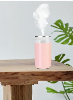 Buy Flame Humidifier Diffuser Mini Air Freshener Humidifier 260ML For Home Office And Car White/Pink in UAE