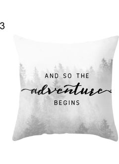 Buy Adventure Printed Pillow Cover White/Black in UAE