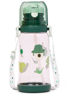 Buy Water Bottle 600Ml With Straw Green in Saudi Arabia