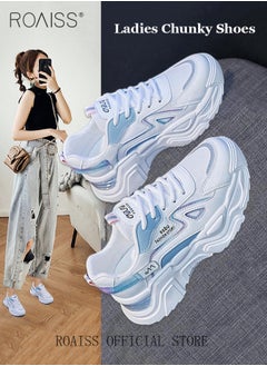 Buy Women Casual Sneakers Versatile for Daily Use Flat and Comfortable Long Lace Design Lightweight and Breathable Non Slip Large Sole for Women in UAE