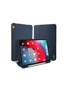 Buy Hybrid Slim Case for iPad Pro 12.9 inch 6th Generation 2022 Shockproof Cover Shell with Built-in Pencil Holder and Screen Protector (Blue) in UAE