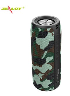 Buy ZEALOT S51 Green Camouflage Portable Bluetooth Speaker Outdoor 10W TWS Connection High Quality Sound IPX5 Waterproof 8 hours use time Speaker in Saudi Arabia