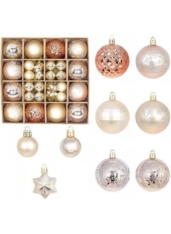 Buy 44Pcs Christmas Ball Ornaments Christmas Baubles Shatterproof Christmas Tree Balls Ornaments Hanging Decoration Assorted Ornament in UAE