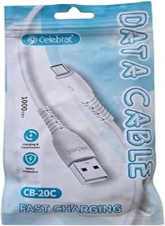 اشتري Celebrat CB-20C Type C Charging Cable - White في مصر