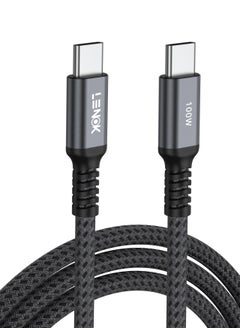 Buy LENOK 100W USB C to USB C Cable, USBC Fast Charging Cable PD 5A, Type C Charger Cable Nylon Braided, Compatible with MacBook Air/Pro M3, iPad Pro, Galaxy S24, iPhone 15/Pro/Plus/ProMax in Egypt