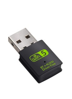 Buy USB WiFi Bluetooth Adapter 600Mbps Dual Band 2.4/5Ghz Wireless Network External Receiver Mini WiFi Dongle for PC/Laptop/Desktop in UAE