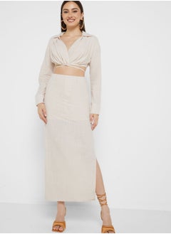 Buy High Waist Midi Skirt in UAE