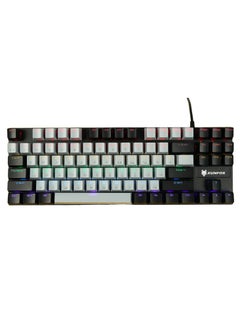 Buy English Arabic Mechanical Gaming Keyboard with RGB Backlit, USB Wired 87 Keys Blue Switch Keyboard for Windows PC Gamers Grey Black in Saudi Arabia