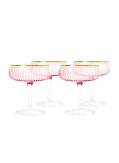 اشتري Youthfulbite 4-Piece Coupe Glass Set 230Ml Elegant And Durable Perfect For Wine Cocktails Or Champagne Stylish Design For Special Occasions Bars Or Home Use في الامارات