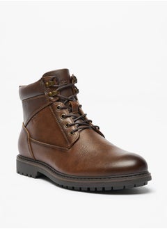 اشتري Men's Textured Chukka Boots with Zip Closure في الامارات