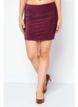 اشتري Women Metallic Mini Skirt, Plum في الامارات