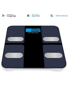 Buy High Sensitivity Digital Body Weight Smart Balance Connected Bathroom Fat Human Weighing Scale in UAE