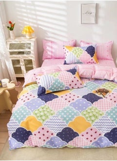 Buy 4-Piece Colorful Cloud Design Duvet Cover Set Includes 1xDuvet Cover 160x210 cm, 1xBedsheet Cover 100x200+30 cm, 2xPillow Cover 50x75 cm in UAE