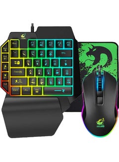 60% Mechanical Gaming Keyboard & Mouse Combo - RGB Backlit 68 Keys With Honeycomb Mouse 6400DPI