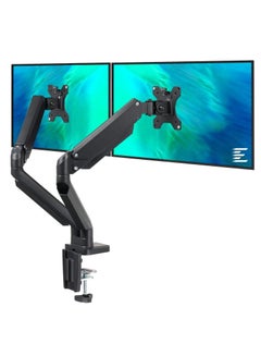 Buy Dual Monitor Mount Stand - Height Adjustable Monitor Arm Stand Fully Articulating Counterbalance Gas Spring Desk Mount for Two 17 to 32 inch Screens in UAE