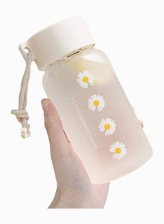 اشتري Frosted Water Bottle, SYOSI Leakproof Portable Small Daisy Transparent Plastic Frosted Travel Tea Cup for Kids, Adults, Gym, School, Sport, Cycling 500ML في الامارات