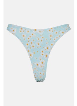 Buy Women Floral Print Bikini Bottom, Blue Combo in UAE