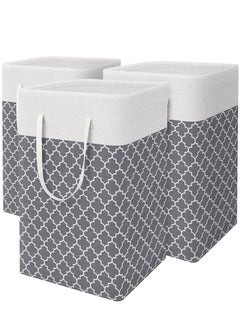 Buy 3-pack Laundry Hamper, 75L Collapsible Large Laundry Baskets with Easy Carry Handles, Freestanding Waterproof Clothes Hamper, Storage Basket for Toys Clothes, Laundry Organizer in Saudi Arabia