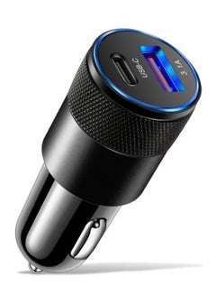 Buy 66W Tayb-C Fast PD Dual USB Car Charger - Black in Egypt