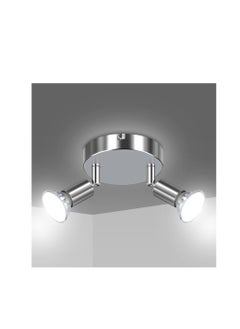 Buy LED Ceiling Light Rotatable, 2 Way Swiveling Round Plate Spotlight, Spot Lights, Lamp for Kitchen, Living Room Bedroom White Chrome in UAE