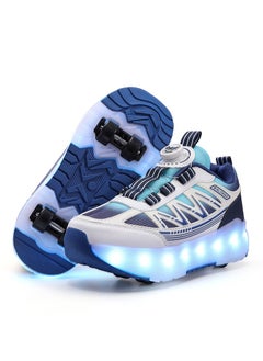 Buy Roller Skates 4 Wheels Shoes for Kids New Upgrade Skates Sneakers LED Light Up Rechargeable Sport Sneaker for Boys Girls Beginner More Balanced in Saudi Arabia