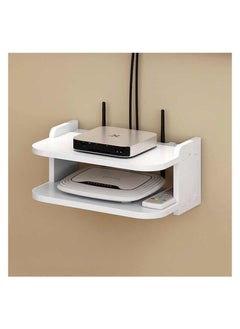 Buy Router Storage Box Wall Mounted TV Shelf, Floating Wall Shelf for Modem Equipment, for TV Components Cable Boxes Routers Remotes Game Consoles in Saudi Arabia