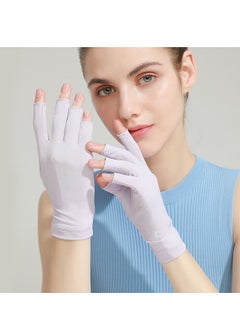 Buy M MIAOYAN Gloves half-finger summer anti-ultraviolet manicure female outdoor riding ice silk driving gloves thin icy breathable plastic dipping in Saudi Arabia