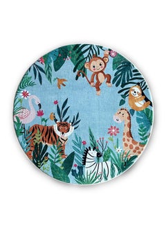 Buy Animals Printed Rug, Multicolour - 100x100 cm in UAE