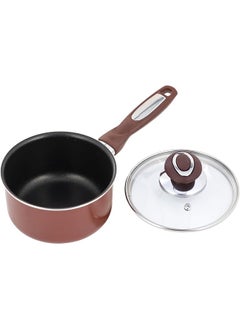 Buy Vetro Non Stick Aluminum Saucepan With Glass Lid Size 18Cm Red in Saudi Arabia