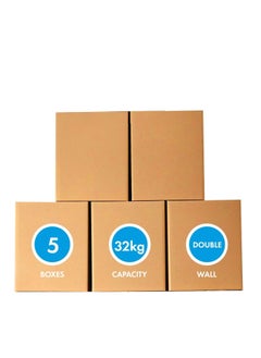 Buy [5pack] Carton box, Cardboard, for moving shipping and packing Double Wall 100% Recyclable Corrugated Cardboard Moving Boxes (45x45x70cm) in UAE