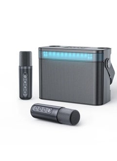 اشتري YS 224 Portable Wireless Bluetooth Karaoke Speaker Stereo Bass With Dual Microphones Black في الامارات