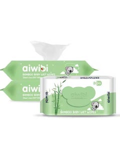 Buy Aiwibi Bamboo Baby Wet Wipes - Pack of 3 Pouches x 80 Sheets 240 Wipes in UAE