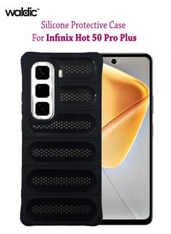 Buy Infinix Hot 50 Pro Plus Premium Case | Premium Silicone Case Cover Designed for Infinix Hot 50 Pro Plus | Infinix Hot 50 Pro Plus Case Camera and Drop Protection Thin Protective Back Cover Case for Infinix Hot 50 Pro Plus - Black in Saudi Arabia