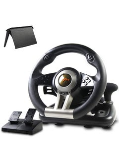 Buy Game Racing Wheel, PXN-V3II 180° Competition Racing Steering Wheel with Universal USB Port and with Pedal, Suitable for PC, PS3, PS4, Xbox One, Xbox Series S&X, Nintendo Switch - Black in UAE